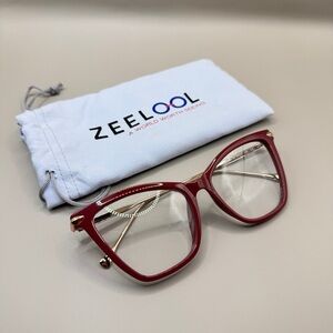 Zeelool dust pink Cat Eye Glasses frame, no prescription